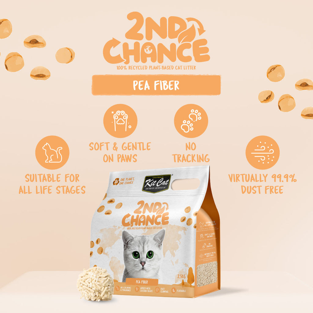 Kit Cat 2nd Chance Plant-Based Cat Litter - Pea Fiber (2.5KG)