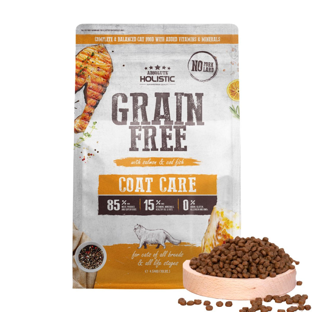 Absolute Holistic Grain Free Dry Cat Food - Coat Care (10lbs)