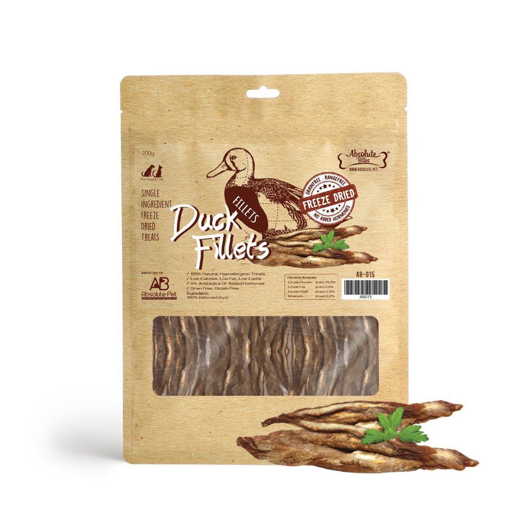 Absolute Bites Freeze Dried Raw Duck Fillet Dog & Cat Treats (200g)