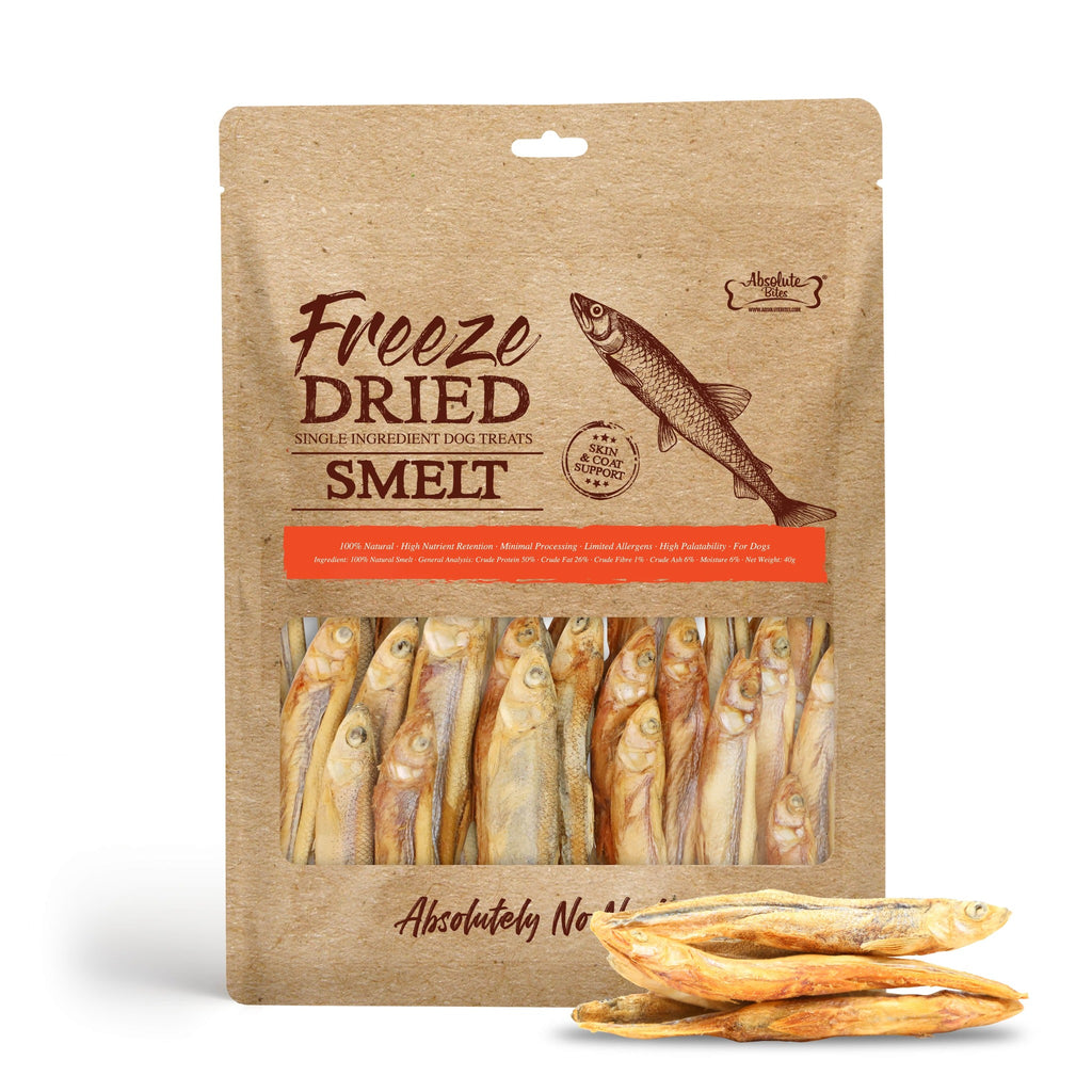 Absolute Bites Single Ingredient Freeze Dried Dog Treats - Smelt (40g)