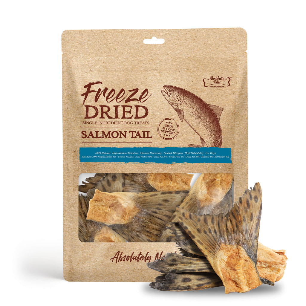 Absolute Bites Single Ingredient Freeze Dried Dog Treats - Salmon Tail (30g)