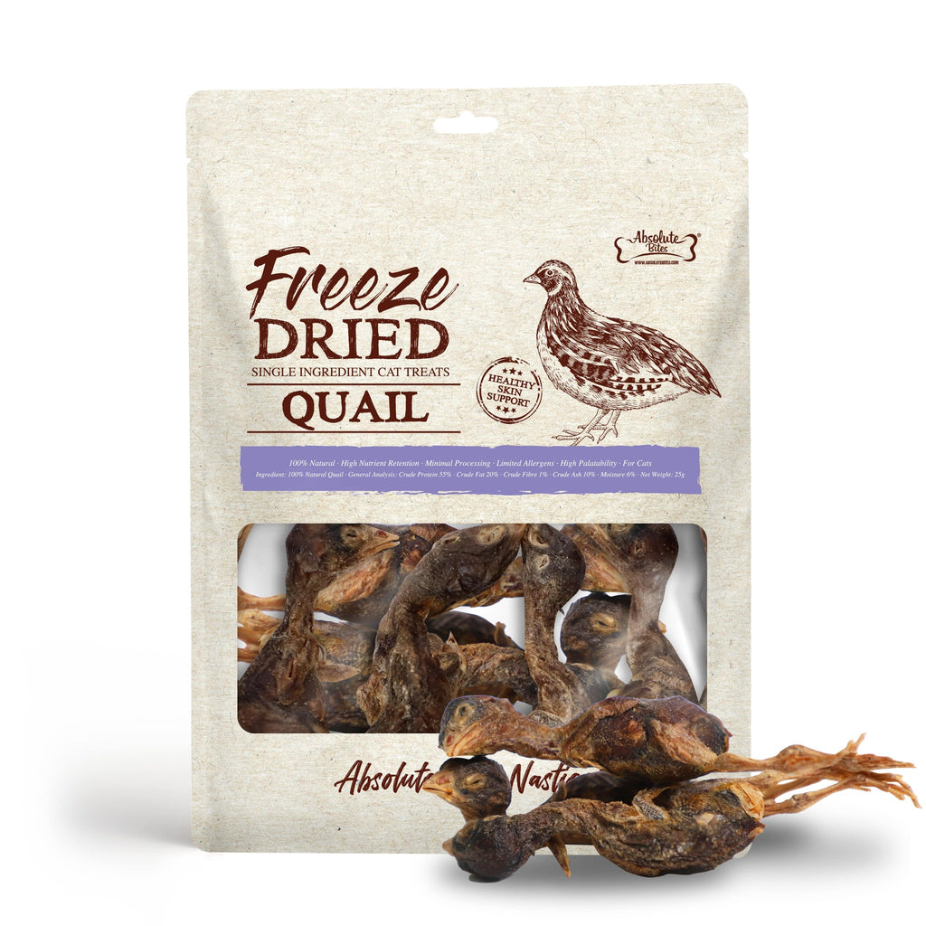 Absolute Bites Single Ingredient Freeze Dried Cat Treats - Quail (25g)