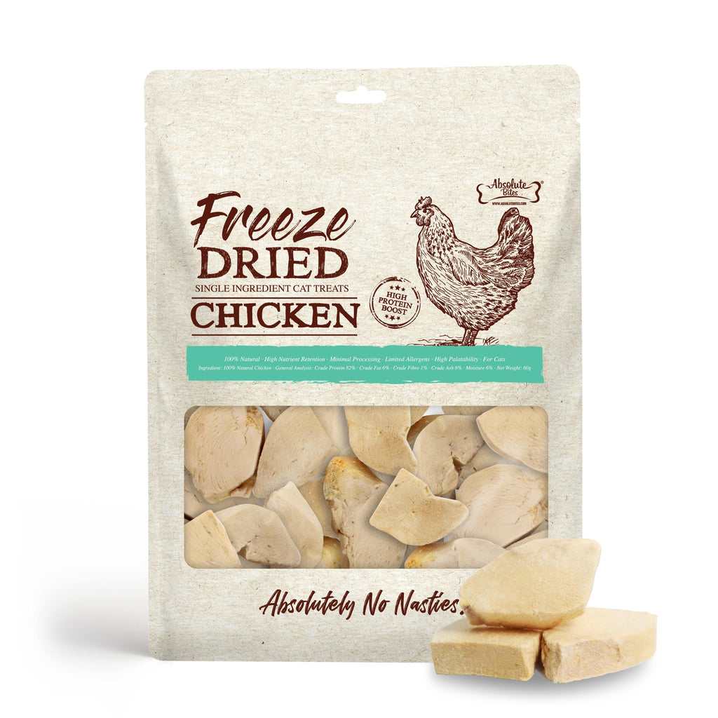 Absolute Bites Single Ingredient Freeze Dried Cat Treats - Chicken (60g)
