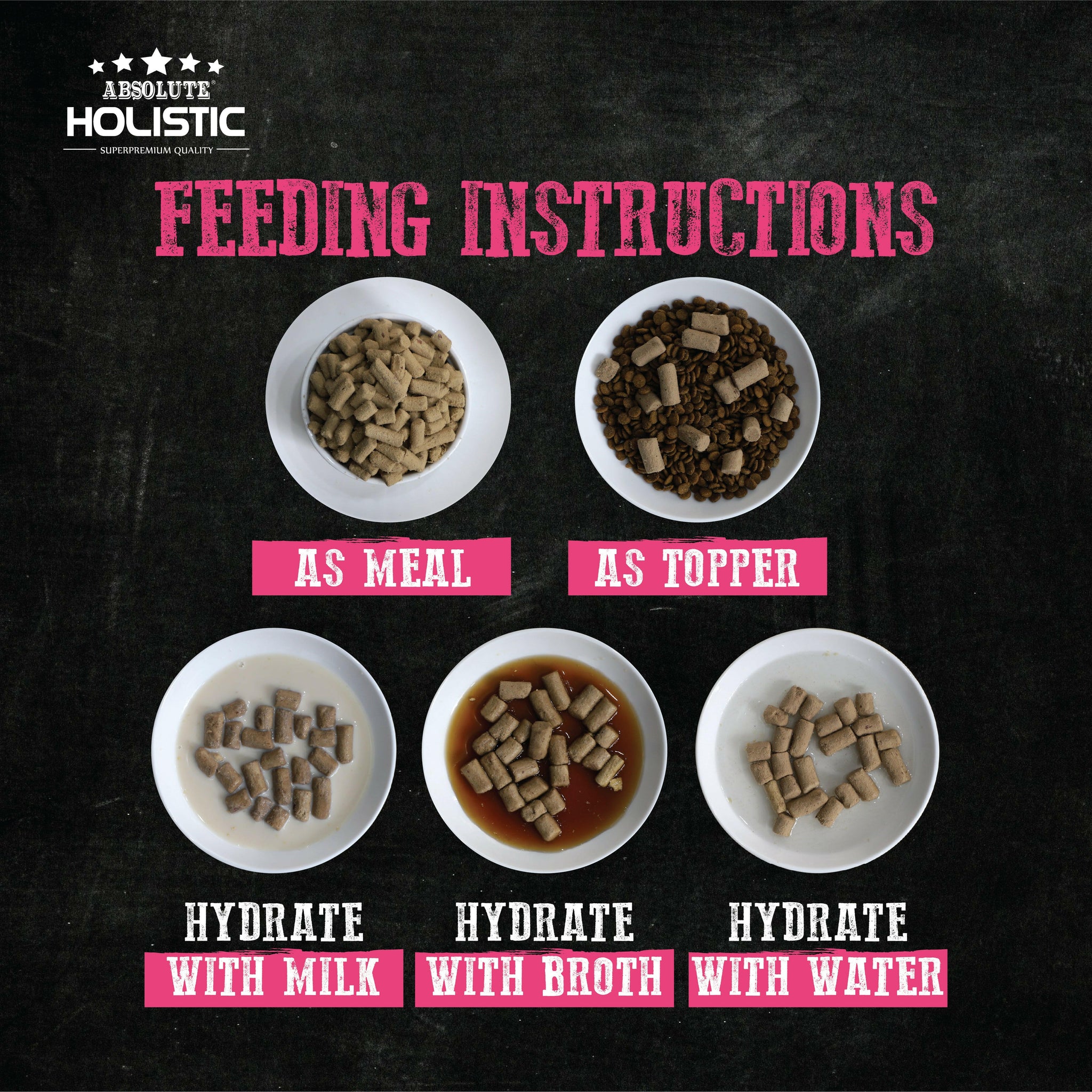 Absolute Holistic Raw in the Bag Complete Freeze Dried Dog Food - Pork Bites (14oz).