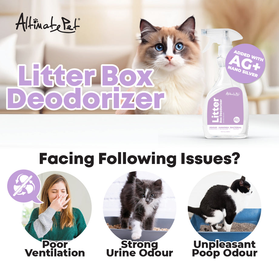 CTN of 6 Altimate Pet Cat Litter Box Deodorizer Spray with Nano Silve B2K Pet