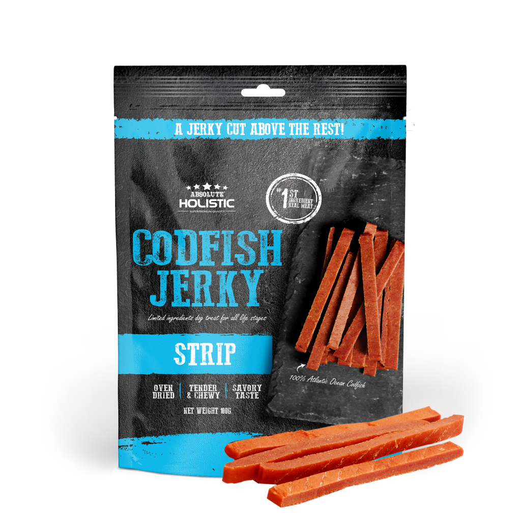 Absolute Holistic Grain Free Treats for Dog - Codfish Jerky Loin Strip (100g)