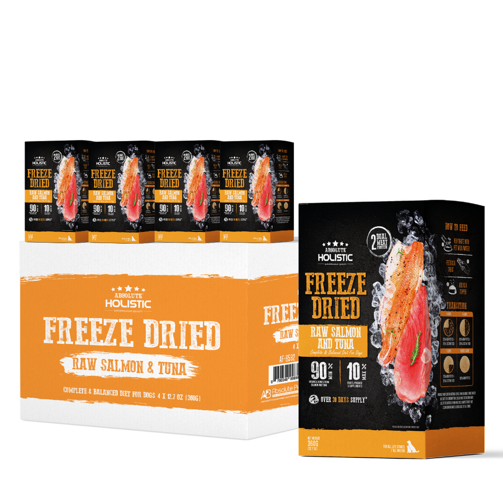 [CTN of 4] Absolute Holistic Freeze Dried Raw Patty for Dogs - Salmon & Tuna (12.7oz)