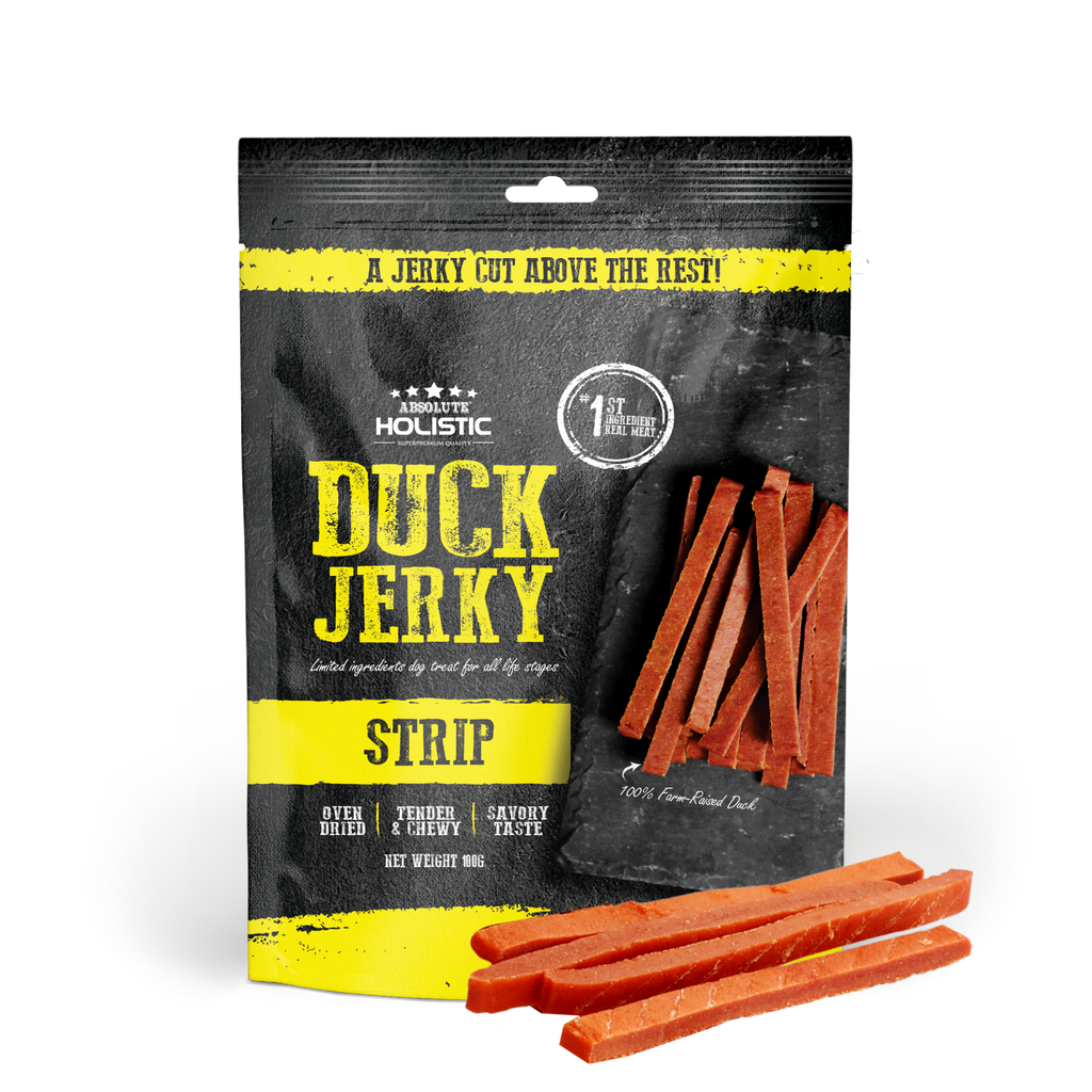 Absolute Holistic Grain Free Treats for Dog - Duck Jerky Loin Strip (100g)
