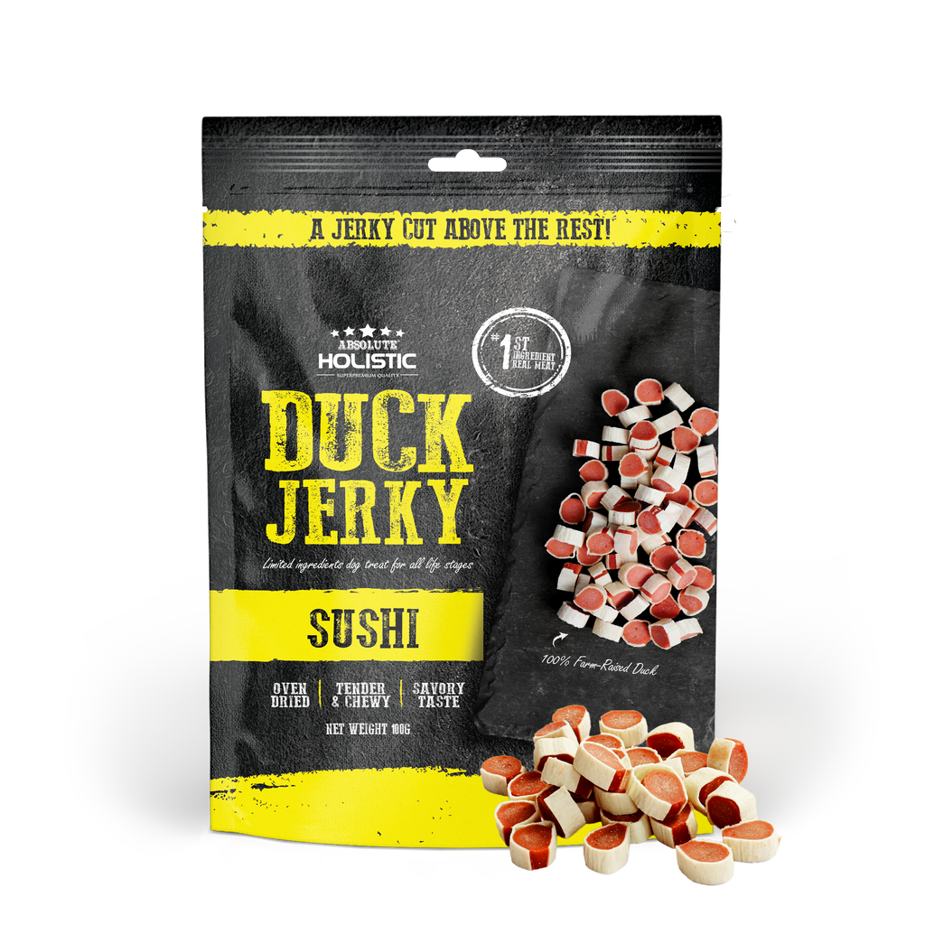 Absolute Holistic Grain Free Treats for Dog - Duck Jerky Sushi (100g)