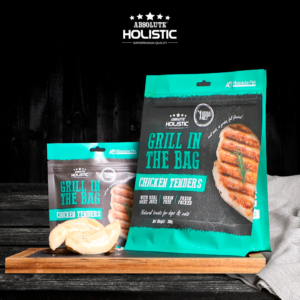 Absolute Holistic Grill In The Bag Natural Dog & Cat Treats - Chicken Tenders (100g)