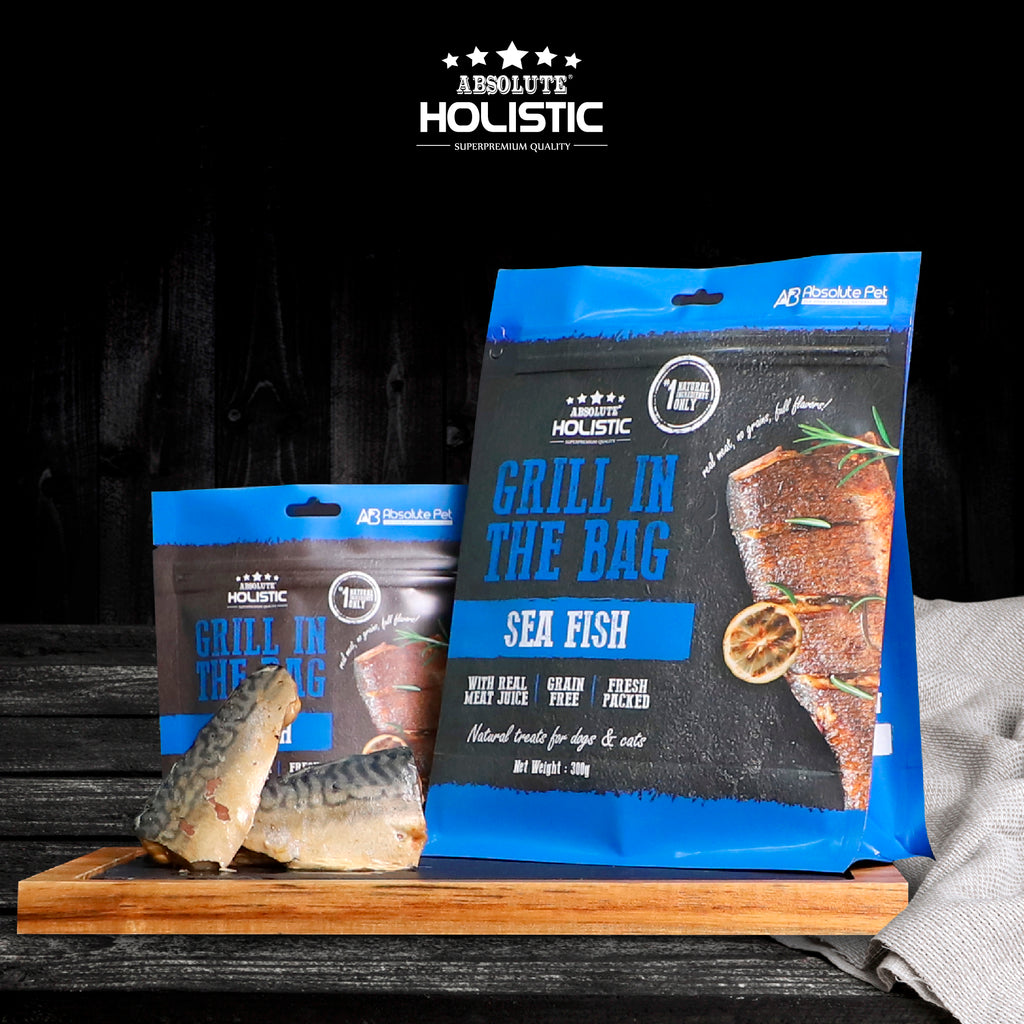 Absolute Holistic Grill In The Bag Natural Dog & Cat Treats - Sea Fish (300g)