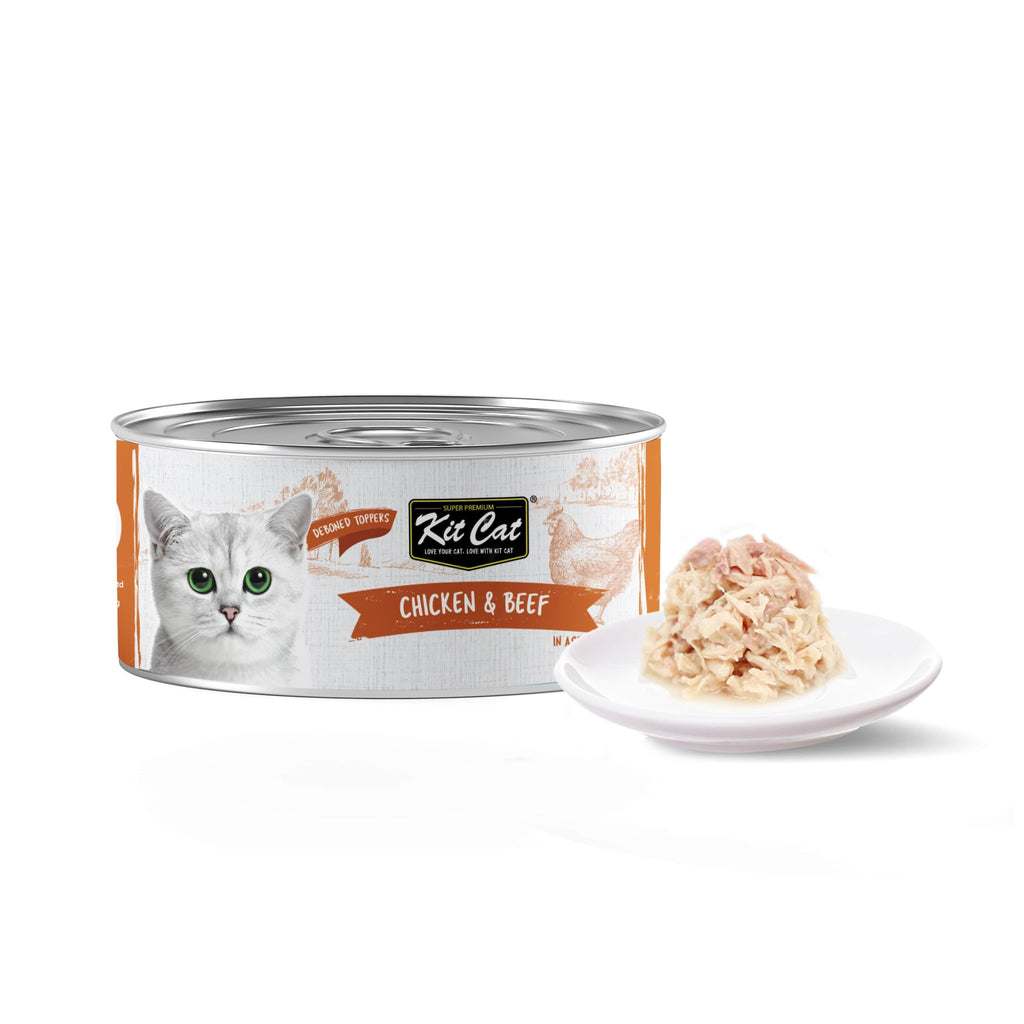 Kit Cat Deboned Toppers Cat Canned Food - Chicken & Beef Toppers (80g)