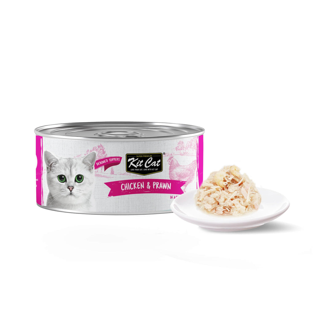 Kit Cat Deboned Toppers Cat Canned Food - Chicken & Prawn Toppers (80g)