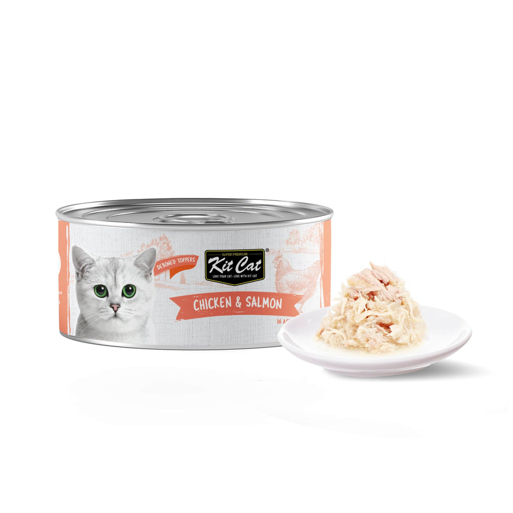 Kit Cat Deboned Toppers Cat Canned Food - Chicken & Salmon Toppers (80g)