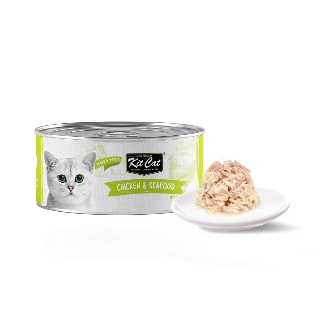 Kit Cat Deboned Toppers Cat Canned Food - Chicken & Seafood Toppers (80g)