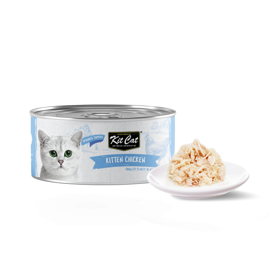 Kit Cat Deboned Toppers Cat Canned Food - Kitten Chicken Flakes (80g)