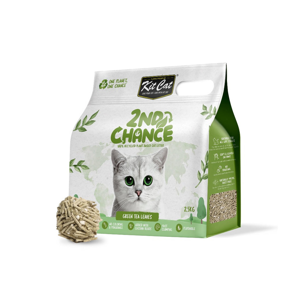 Kit Cat 2nd Chance Plant-Based Cat Litter - Green Tea Leaves (2.5KG)