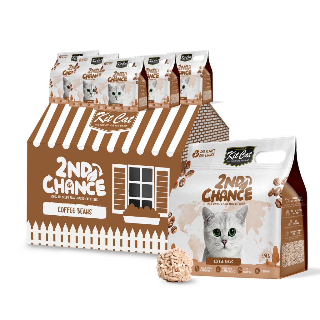 [CTN OF 6] Kit Cat 2nd Chance Plant-Based Cat Litter - Coffee Beans (6 X 2.5KG)
