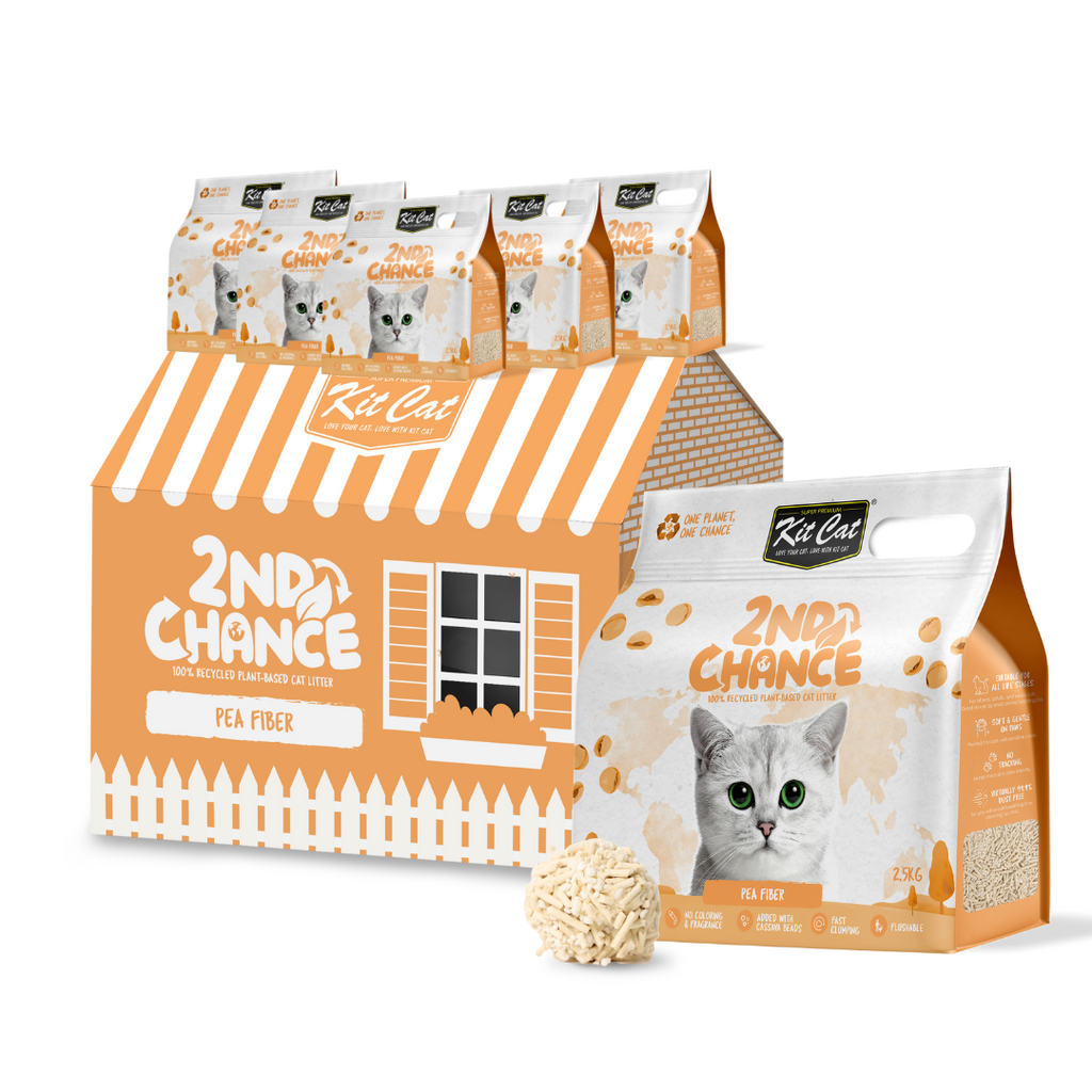 [CTN OF 6] Kit Cat 2nd Chance Plant-Based Cat Litter - Pea Fiber (6 X 2.5KG)