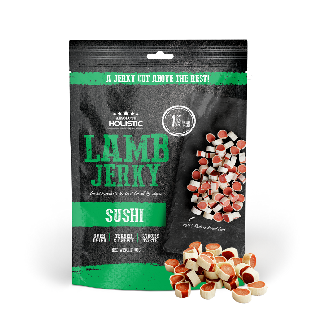 Absolute Holistic Grain Free Treats for Dog - Lamb Jerky Sushi (100g)