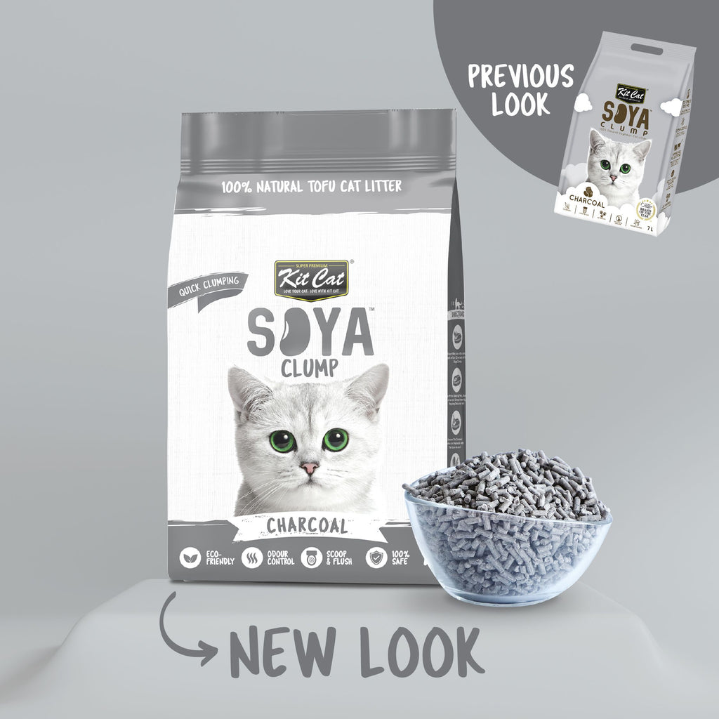 Kit Cat Soya Clump Cat Litter - Charcoal (7L)