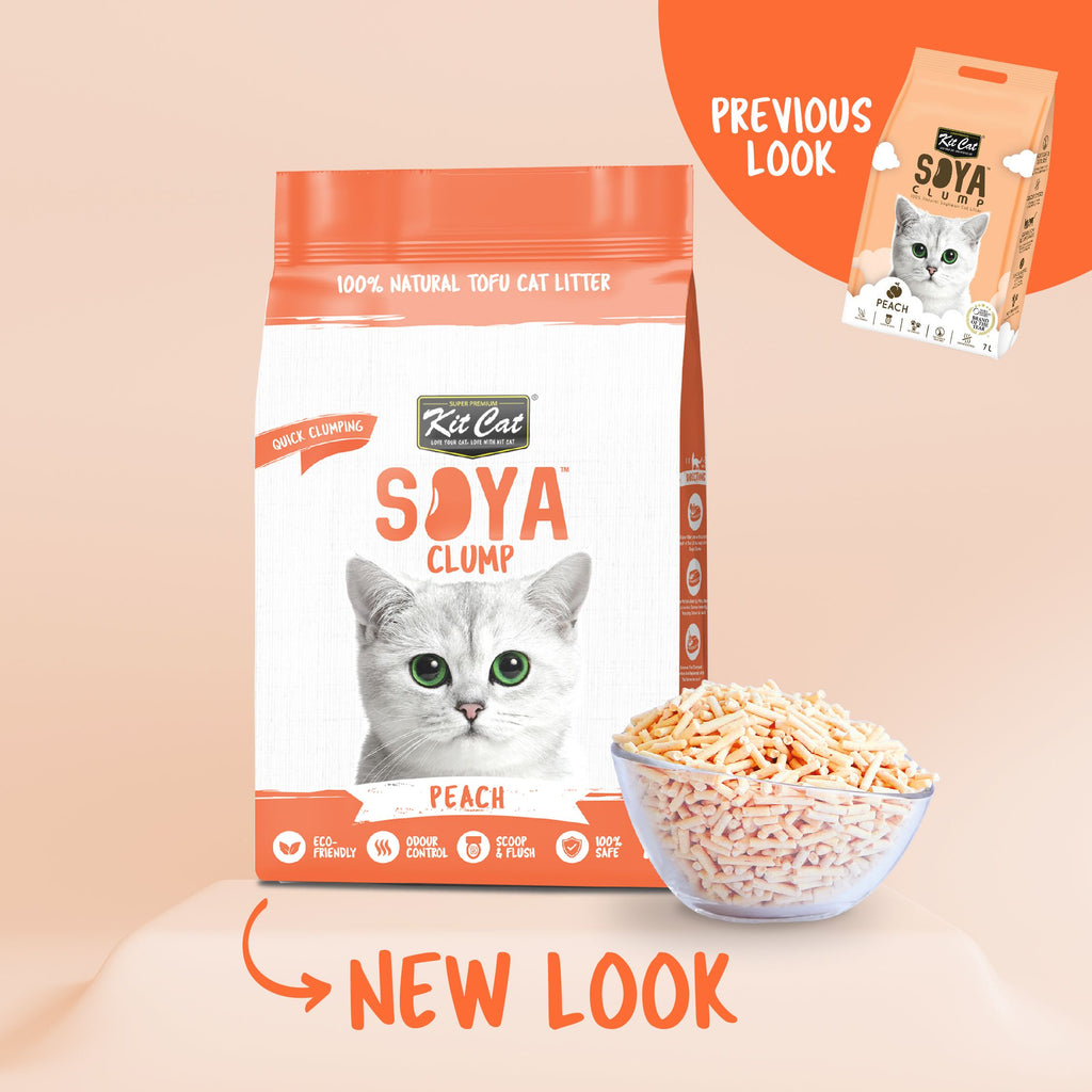 Kit Cat Soya Clump Cat Litter - Peach (7L)