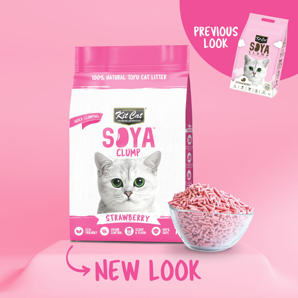 Kit Cat Soya Clump Cat Litter - Strawberry (7L)