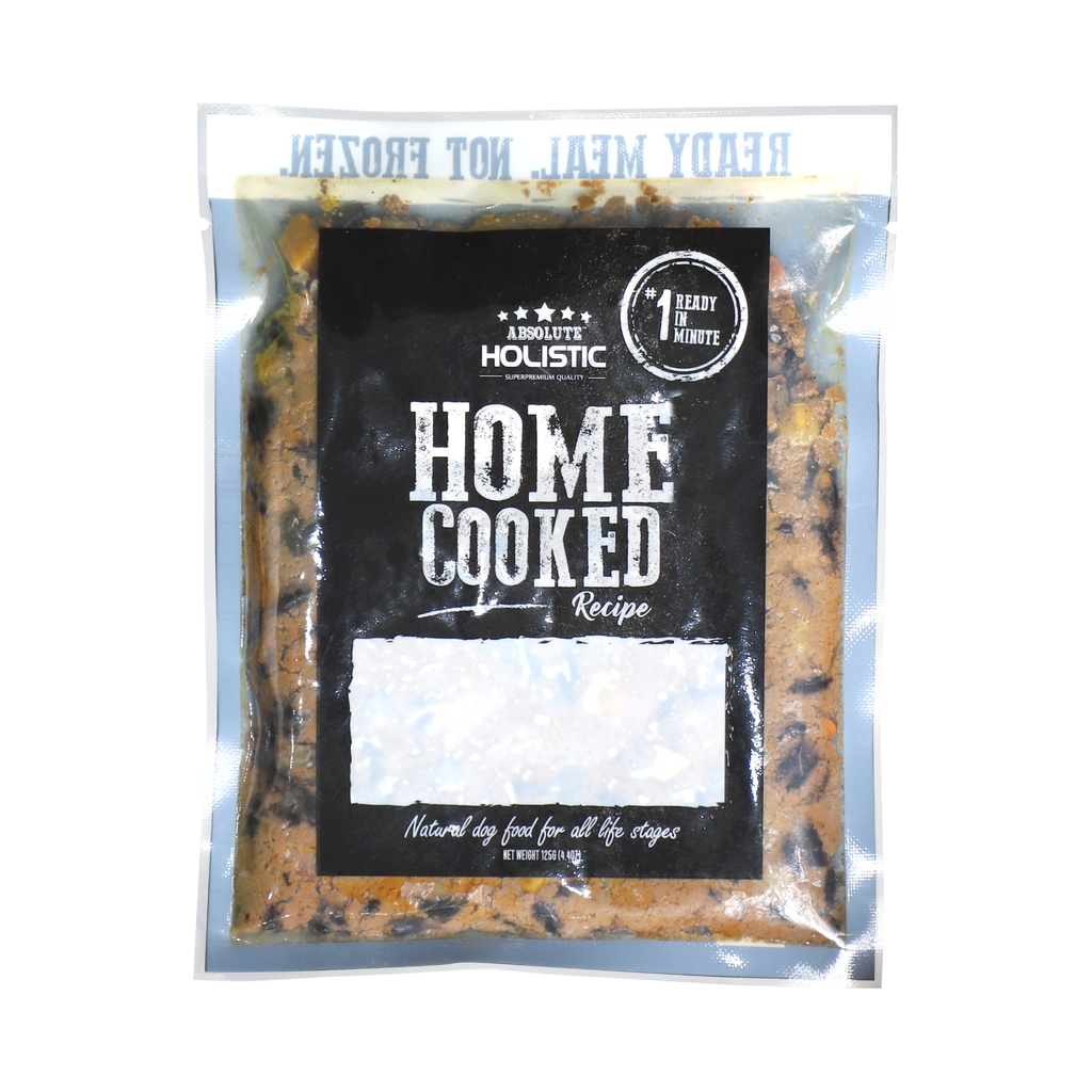 (Trial Pack) Absolute Holistic Home Cooked Style Recipe Gently Cooked Dog Food (125g x 3) - Beef, Peas & Salmon