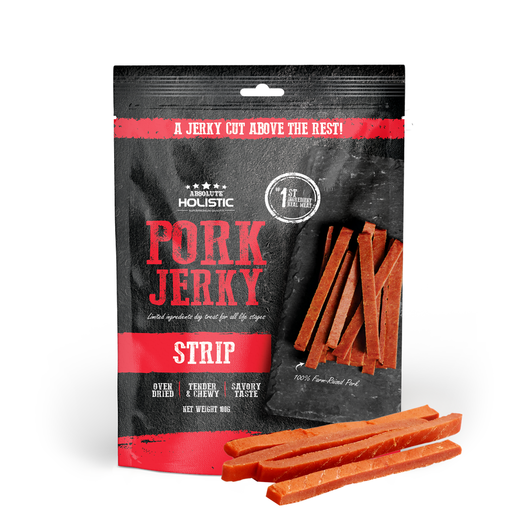 Absolute Holistic Grain Free Treats for Dog - Pork Jerky Loin Strip (100g)