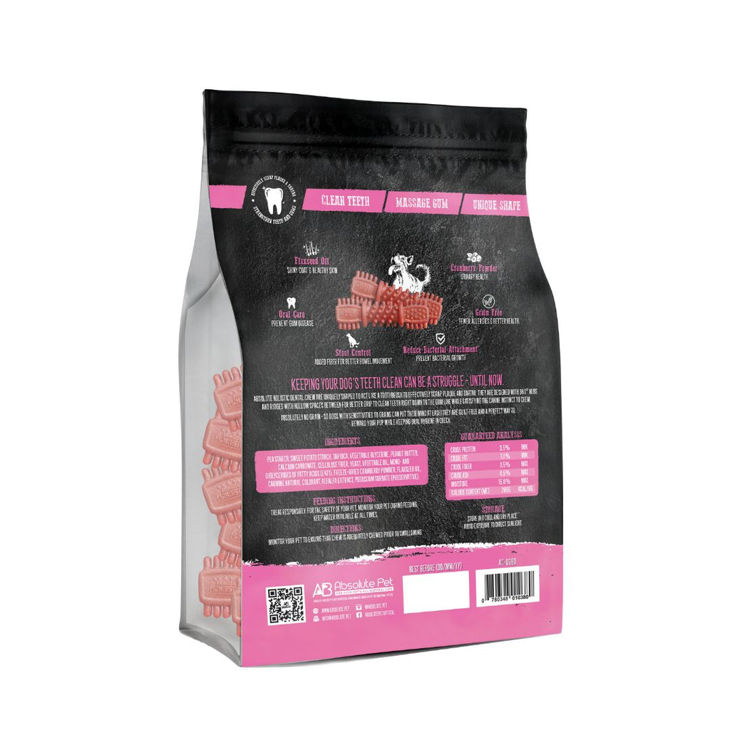Absolute Holistic Jumbo Pack Medium Dental Chews for Dogs - Cranberry (500g)