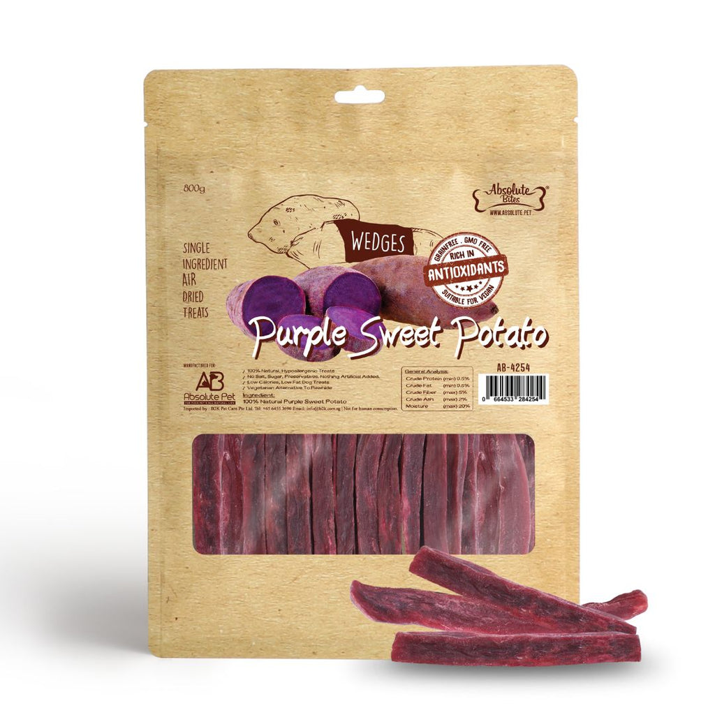 Absolute Bites Single Ingredient Air Dried Treats for Dogs & Cats - Purple Sweet Potato (800g)