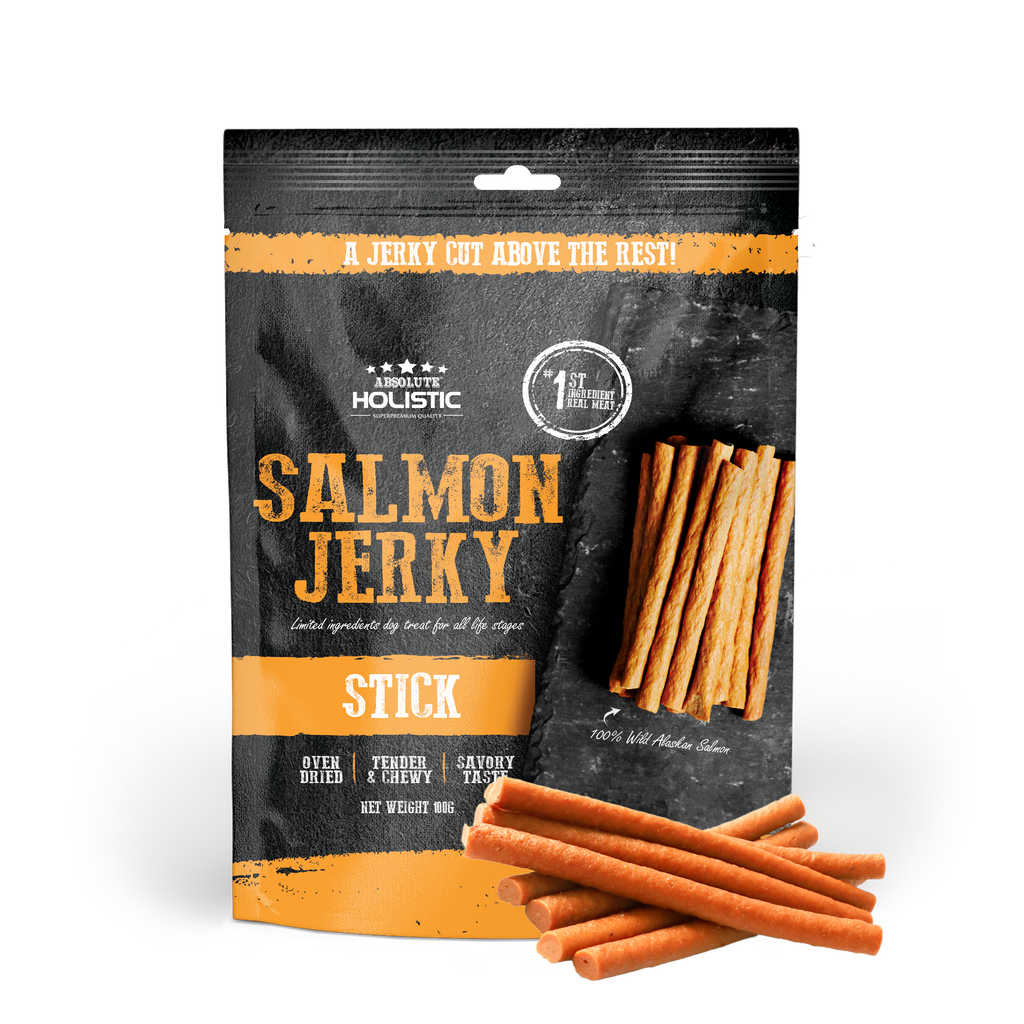 Absolute Holistic Grain Free Treats for Dog - Salmon Jerky Loin Stick (100g)