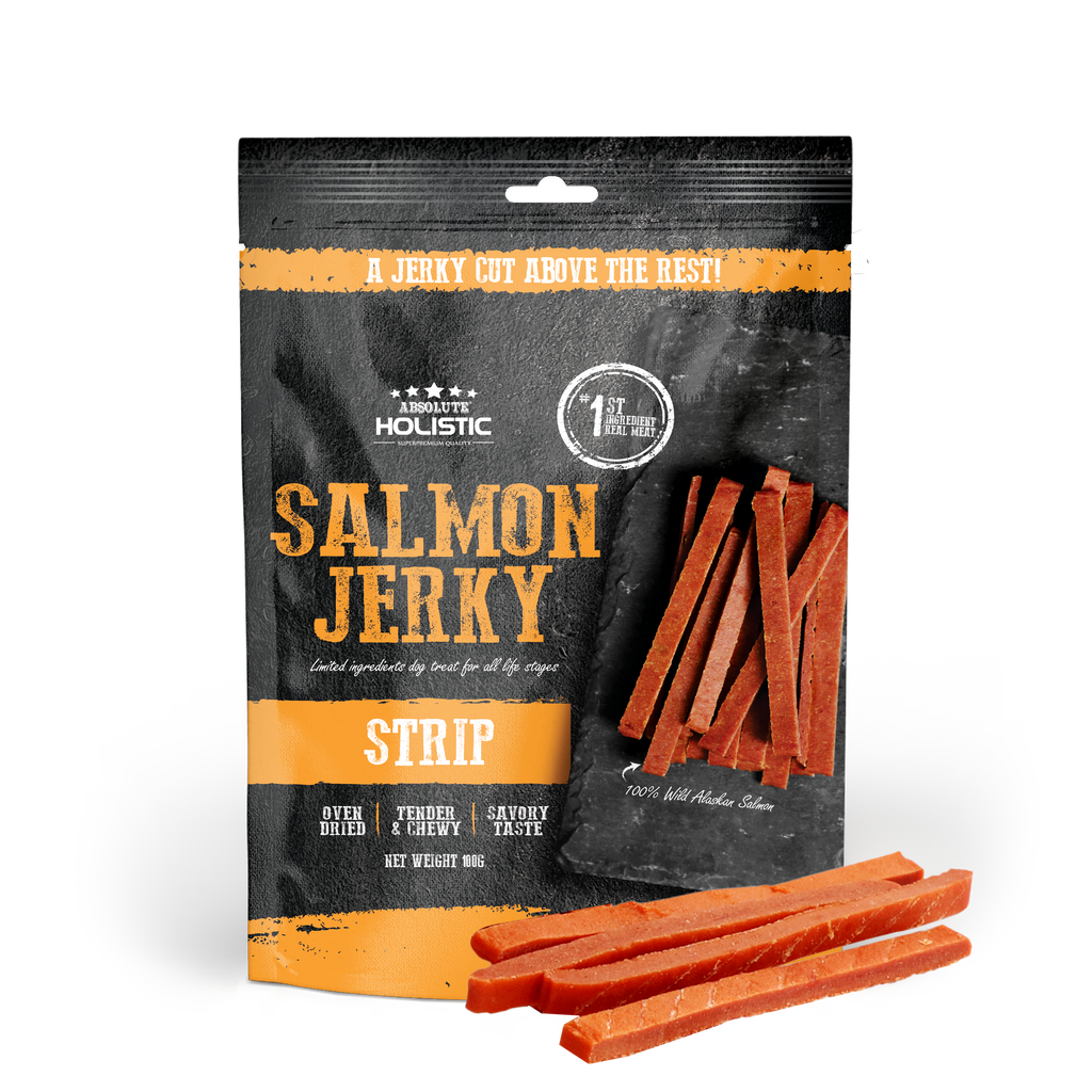 Absolute Holistic Grain Free Treats for Dog - Salmon Jerky Loin Strip (100g)