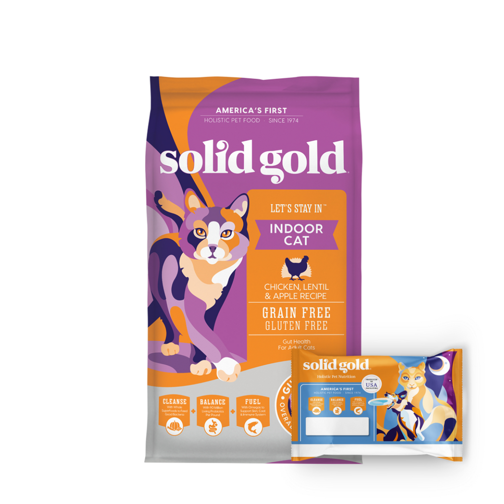 Solid Gold Grain Free Dry Cat Food - Chicken, Lentil & Apple, Let's Stay Indoor (Sample)
