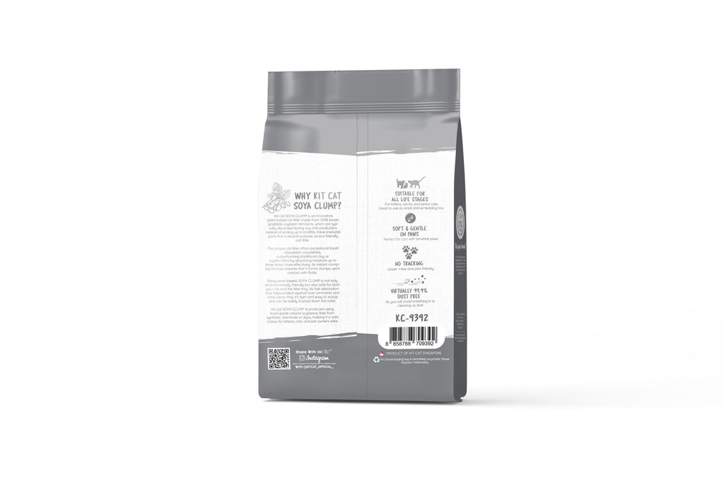 Kit Cat Soya Clump Cat Litter - Charcoal (7L)