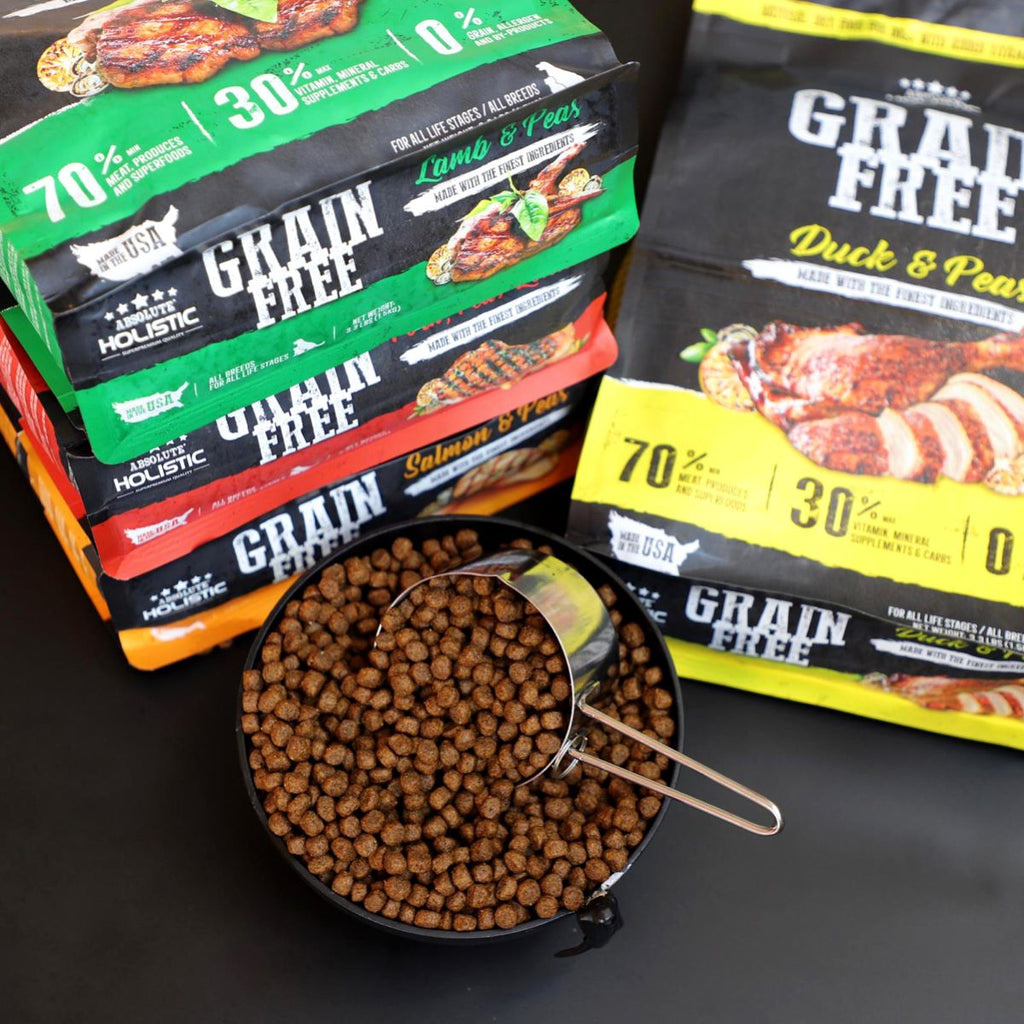 Absolute Holistic Grain Free Dry Dog Food -  Salmon & Peas (22lbs)