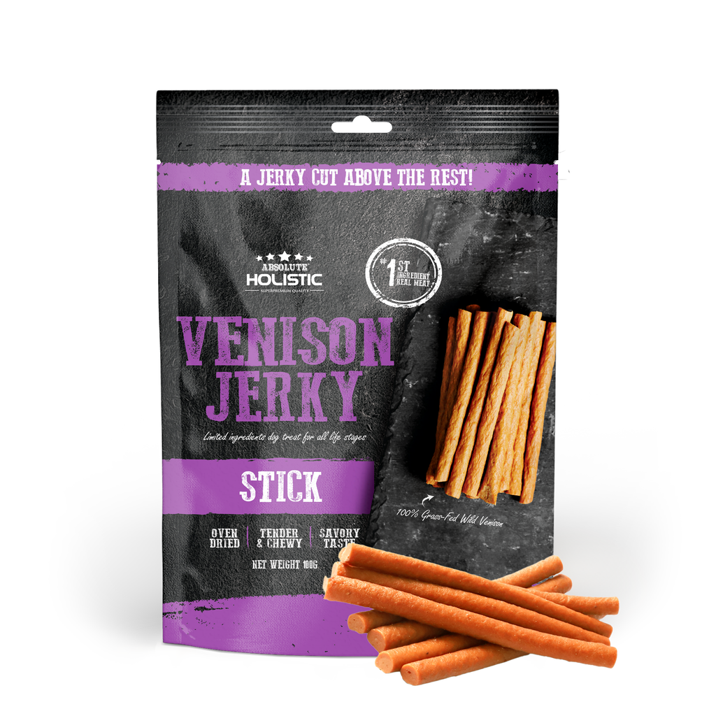 Absolute Holistic Grain Free Treats for Dog - Venison Jerky Loin Stick (100g)