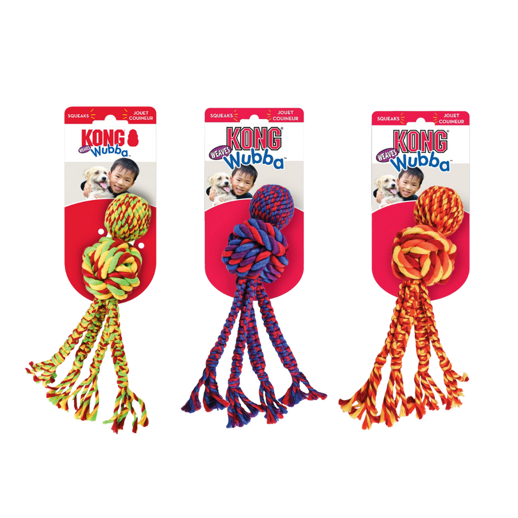 KONG Dog Toy - Wubba™ Weaves with Rope Assorted (3 Sizes)