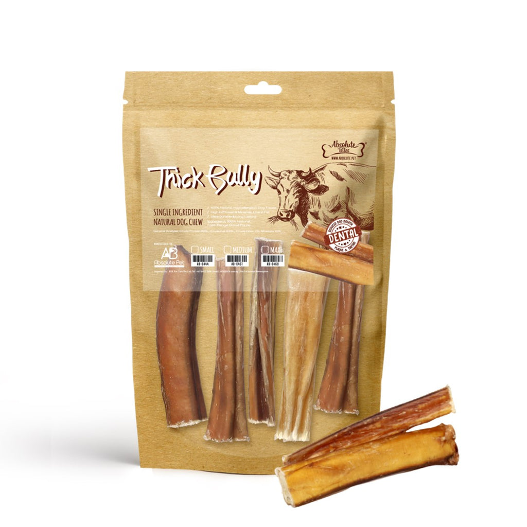 Absolute Bites Single Ingredient Dog Chew - Thick Bully Stick (Small) | 4pcs
