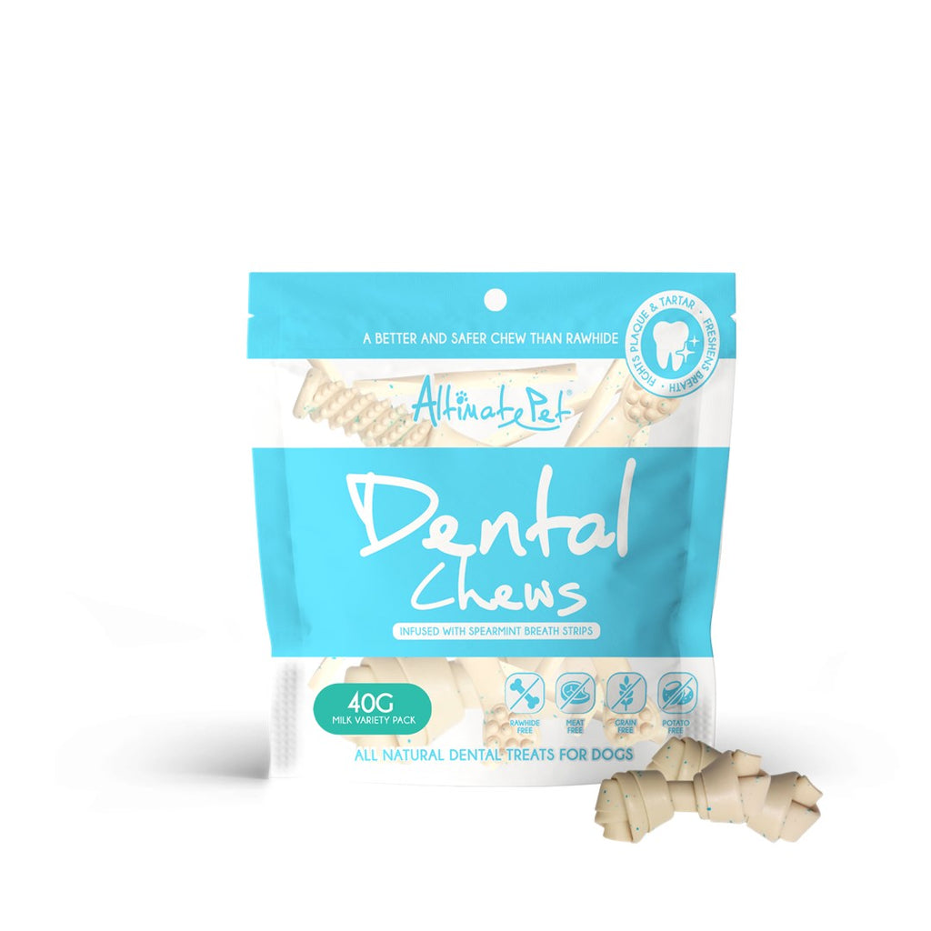 Altimate Pet Dental Chews for Dogs - Milk Knotted Bone
