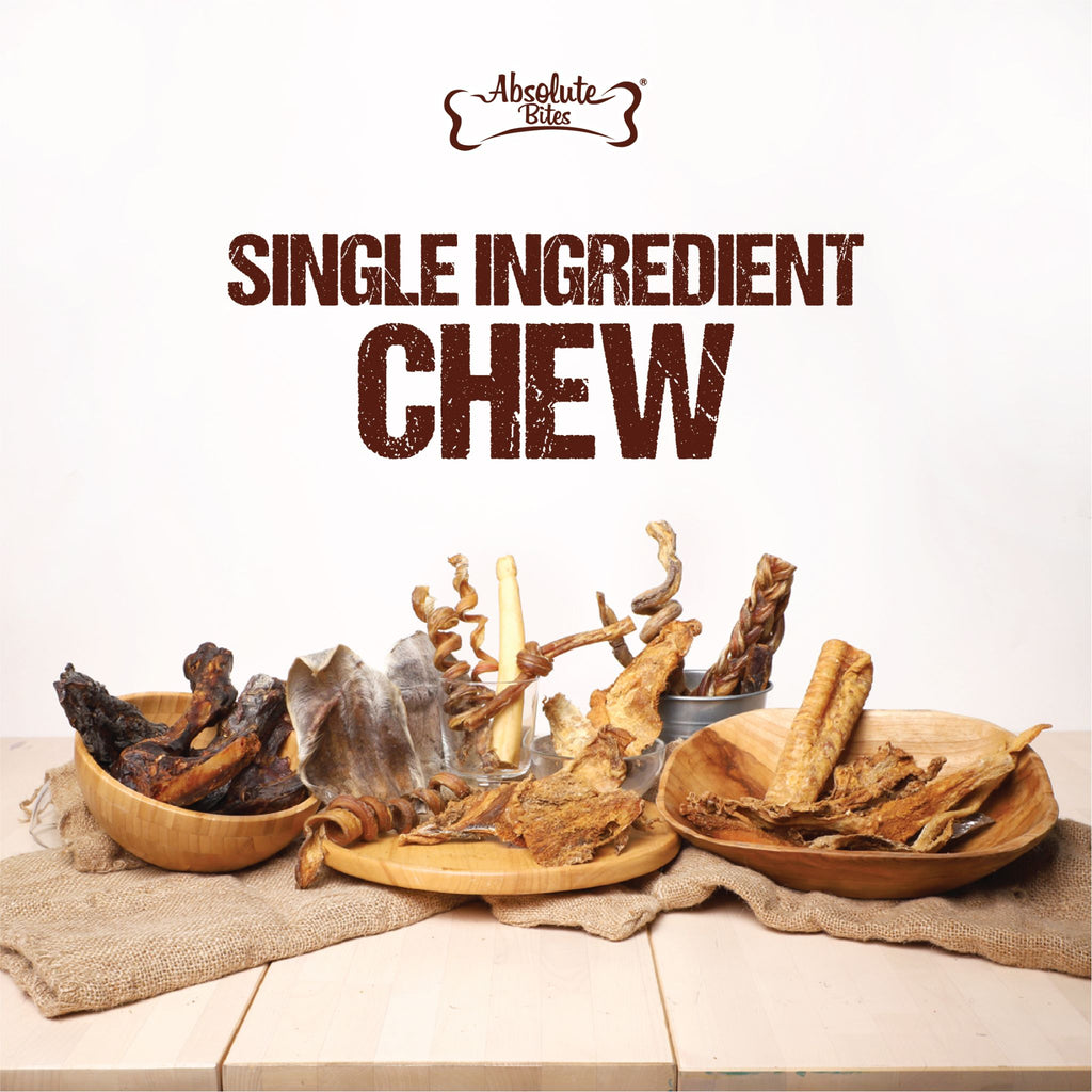 Absolute Bites Single Ingredient Dog Chew - Smoked Pork Ear (3 sizes)