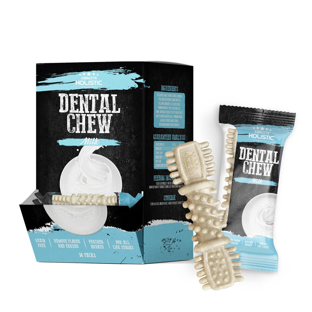 [CTN OF 50] Absolute Holistic Dental Chew for Dogs - Milk (4")