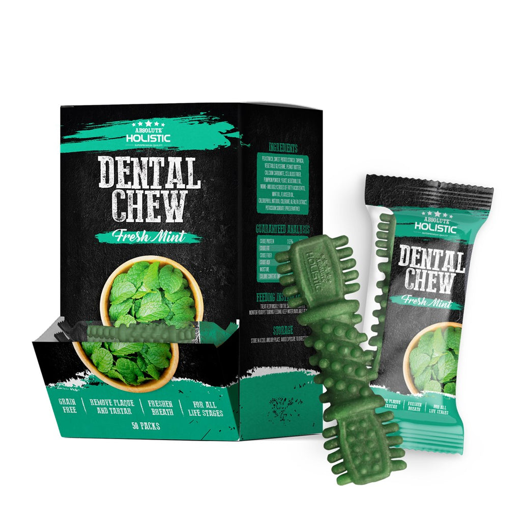 [CTN OF 50] Absolute Holistic Dental Chew for Dogs - Fresh Mint (4")