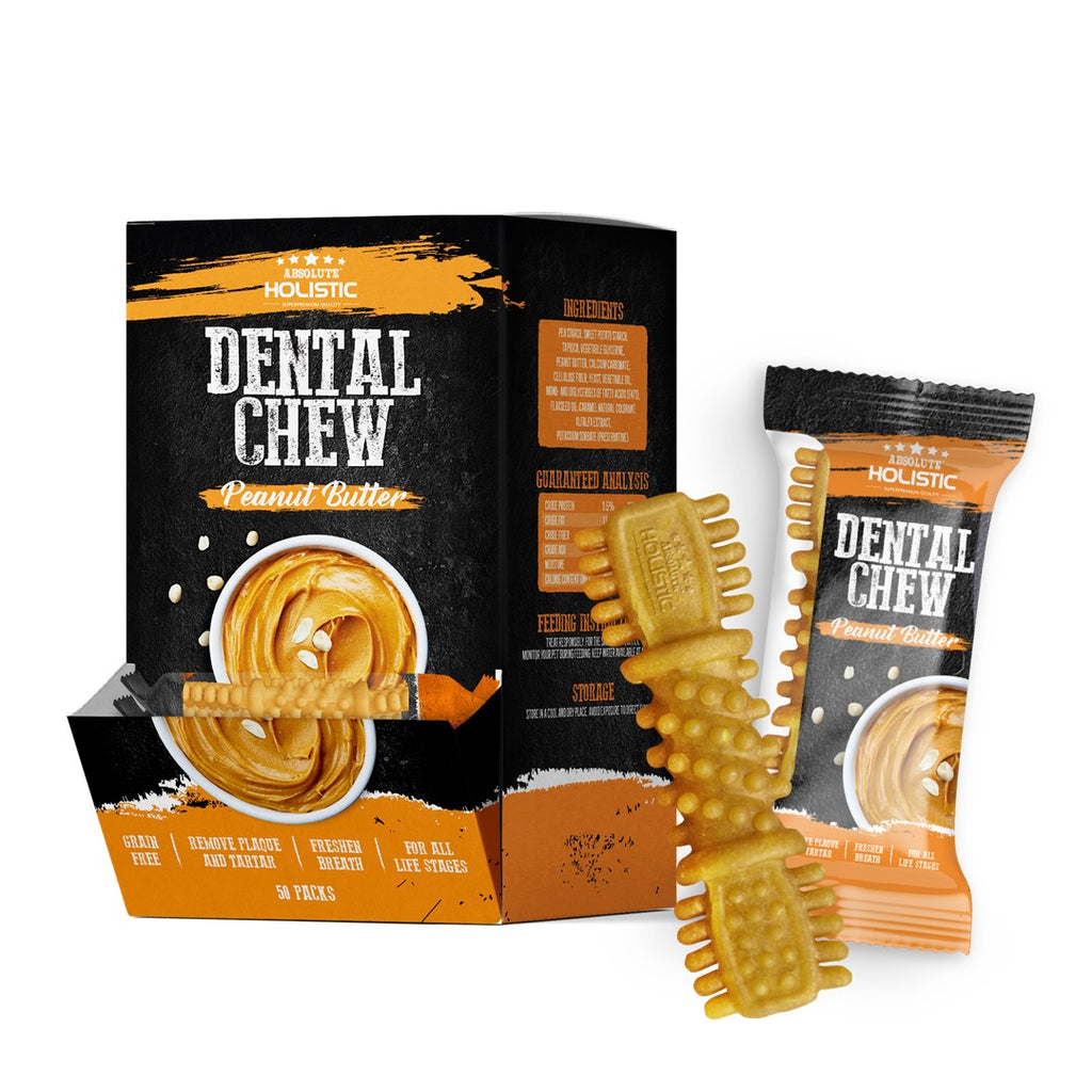 [CTN OF 50] Absolute Holistic Dental Chew for Dogs - Peanut Butter (4")