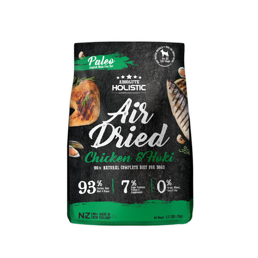 [CTN OF 6] Absolute Holistic Air Dried Food for Dogs - Chicken & Hoki (1kg)