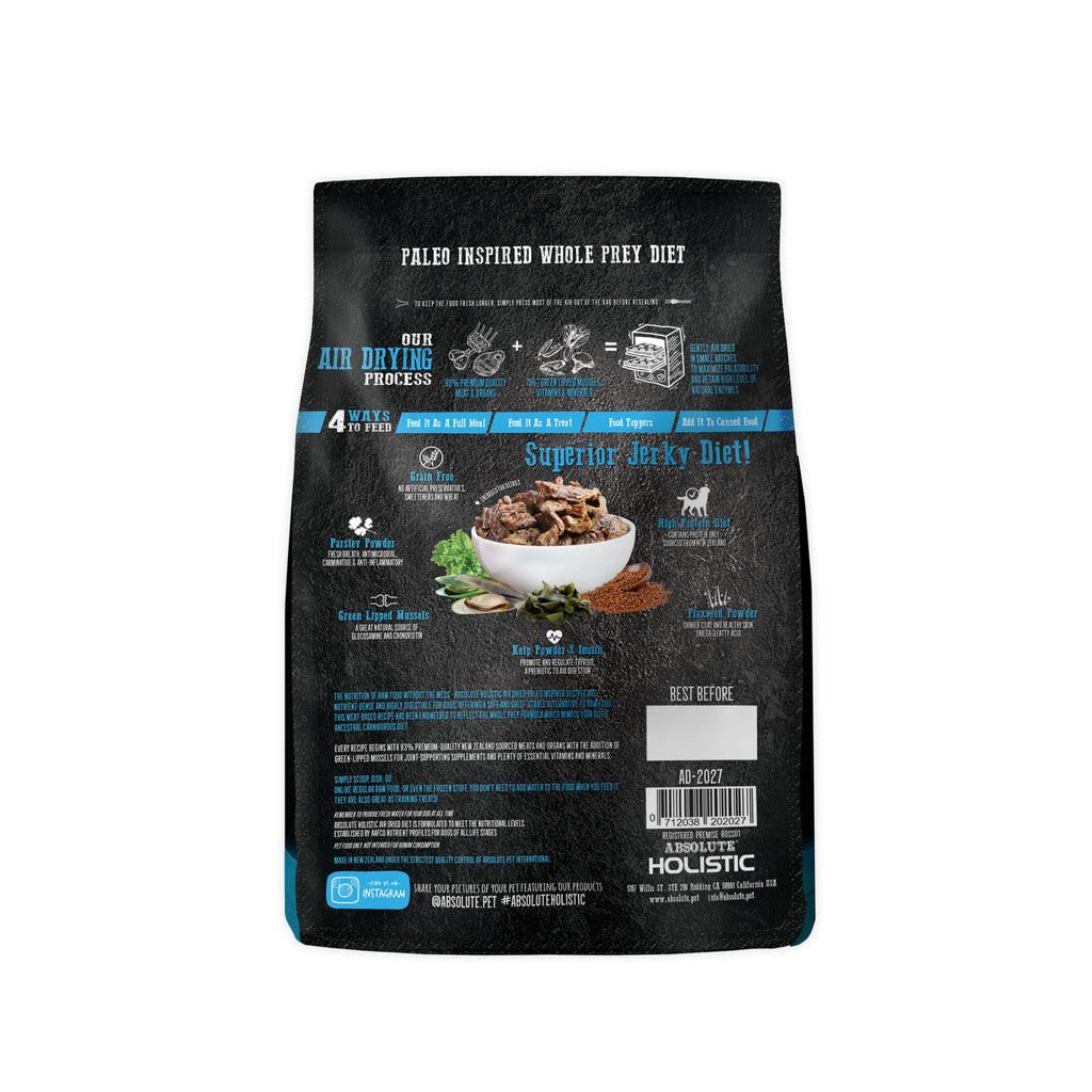 [CTN OF 6] Absolute Holistic Air Dried Food for Dogs - Lamb & Blue Mackerel (1kg)