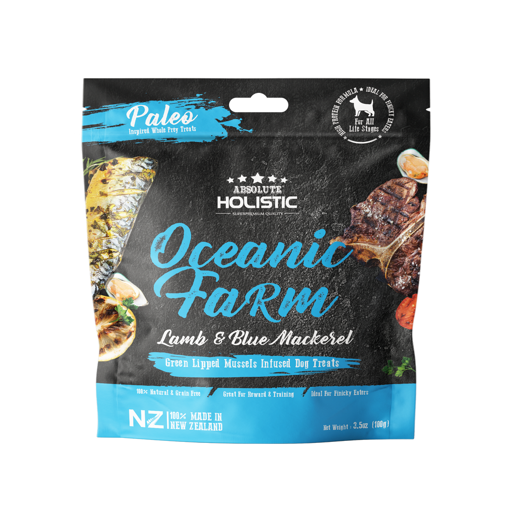 [CTN OF 36] Absolute Holistic Air Dried Treats for Dogs - Oceanic Farm (100g)