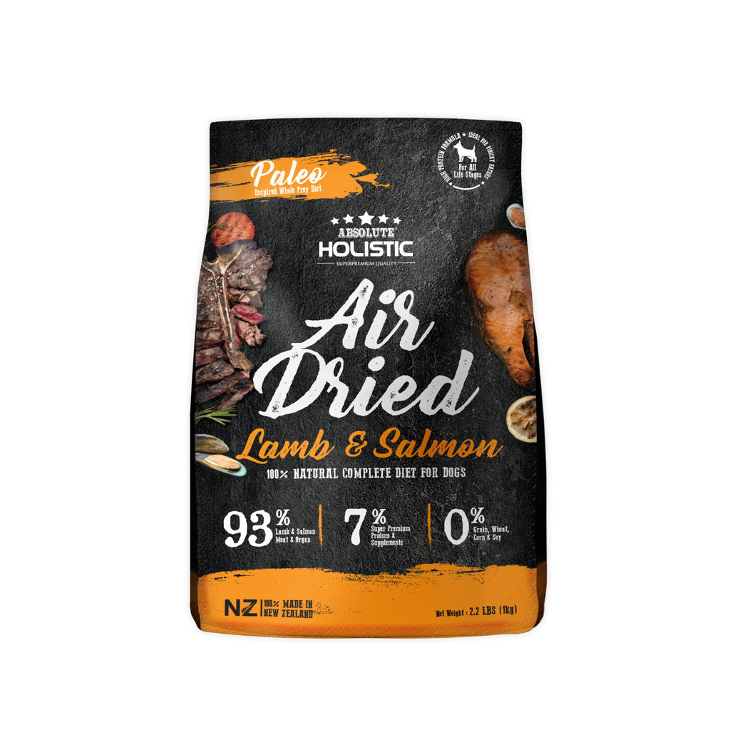 [CTN OF 6] Absolute Holistic Air Dried Food for Dogs - Lamb & Salmon (1kg)