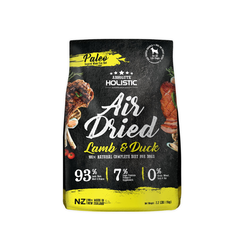 [CTN OF 6] Absolute Holistic Air Dried Food for Dogs - Lamb & Duck (1kg)