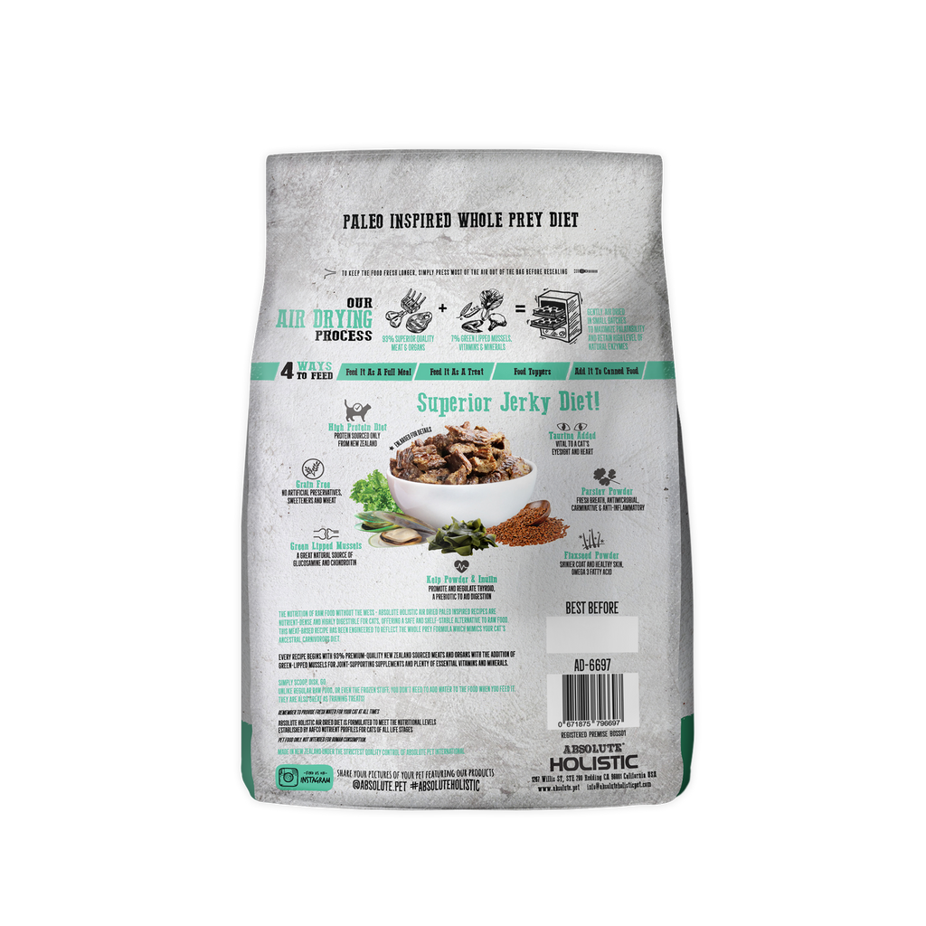 Absolute Holistic Air Dried Food for Cats - Chicken & Hoki (500g)